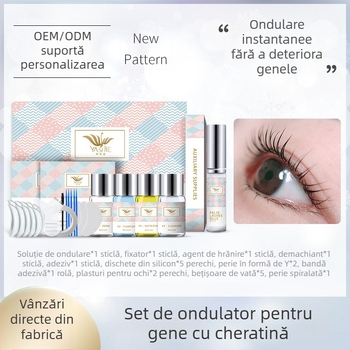 Kit de permare a genelor cu keratină, curling ușor și fixare cu lipici, proces OEM