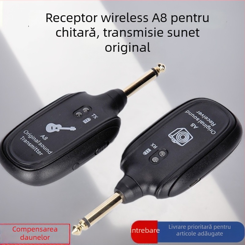 Adaptor audio 6,5 mm la 3,5 mm pentru difuzoare, chitară, microfon, chitară electrică, convertor Bluetooth A8