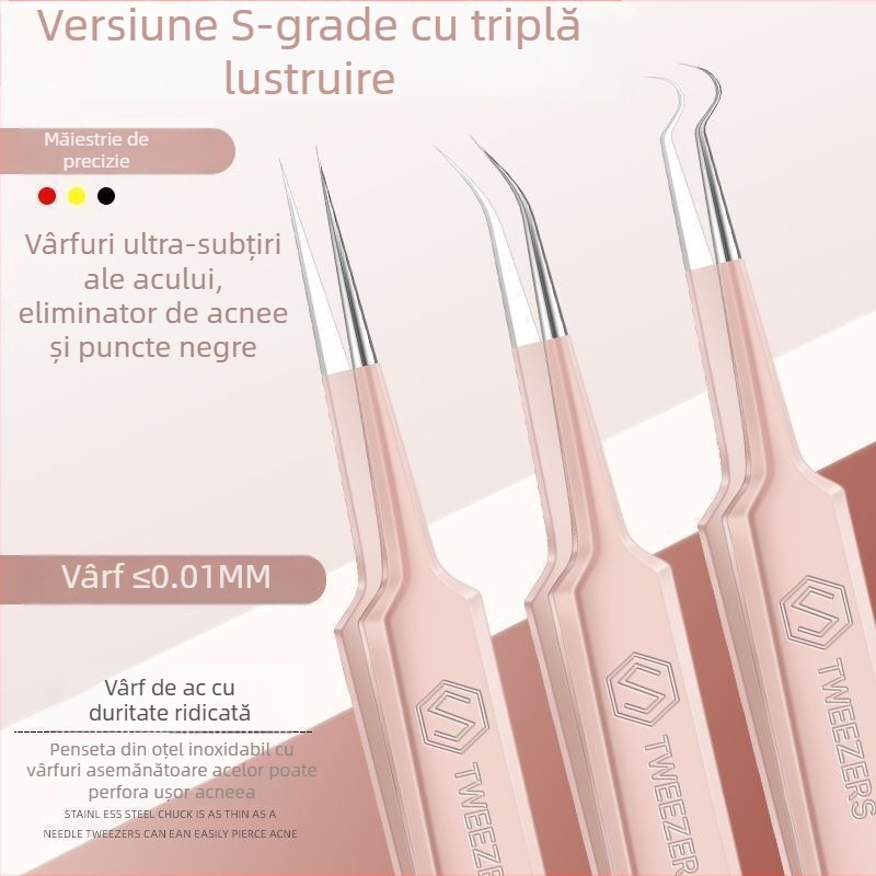 Set de unelte pentru acnee din oțel inoxidabil 316: ace pentru acnee și pensete pentru comedoane