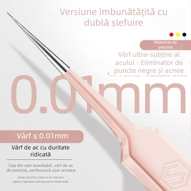 Set de unelte pentru acnee din oțel inoxidabil 316: ace pentru acnee și pensete pentru comedoane
