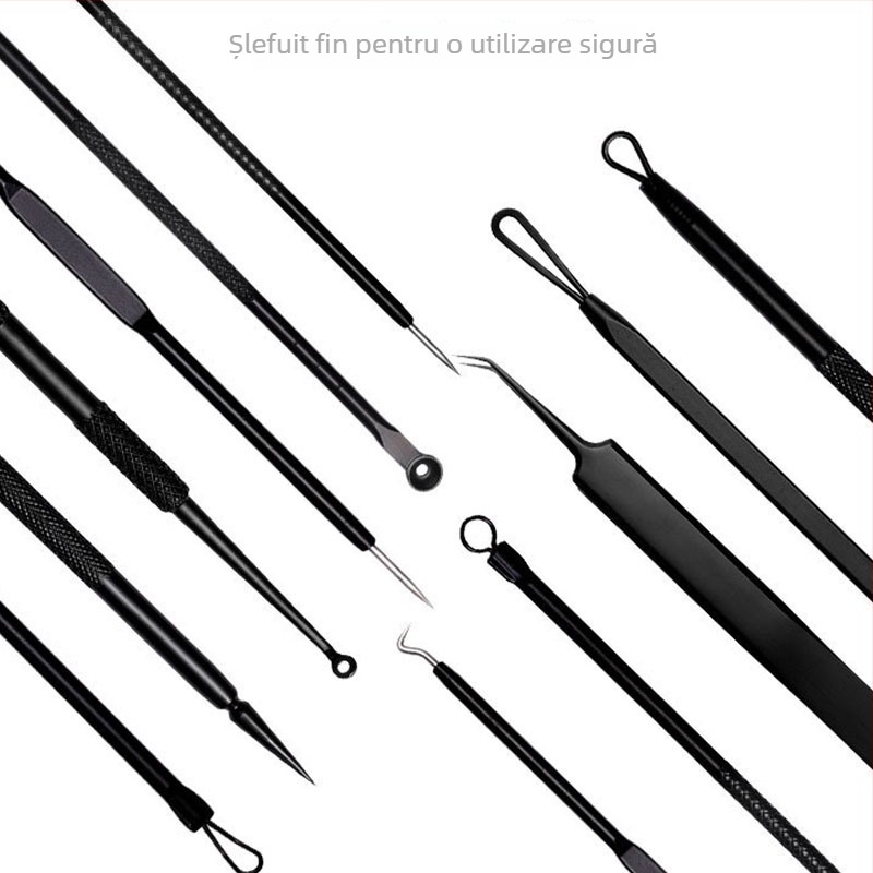 Set de 11 piese din oțel inoxidabil, cu capete duble pentru acnee