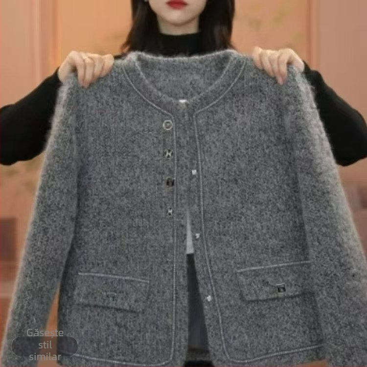 Sacou scurt pentru femei, în stil Chanel, guler rotund, croială lejeră, modă primăvara 2025