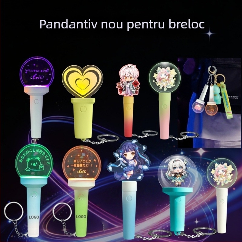 Bețișor luminos mini personalizat pentru vedete, breloc acrilic luminos și minge mică luminoasă