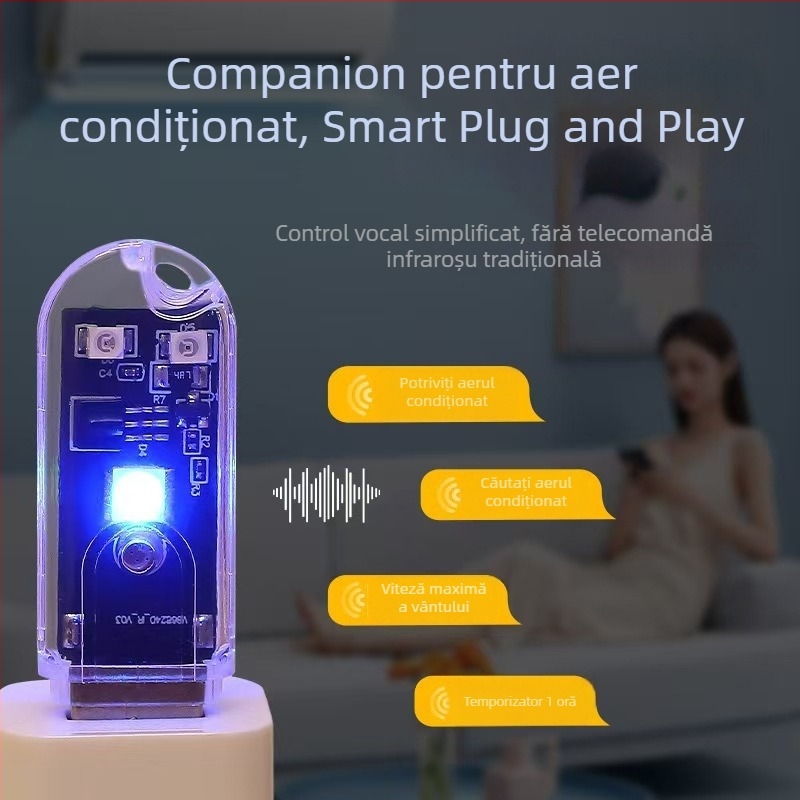 Lumină de noapte inteligentă cu control vocal și senzor USB pentru uz casnic