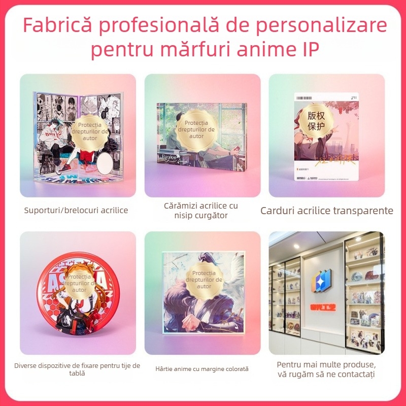 Breloc din acril personalizat, cu un personaj anime în stil chibi, claritate înaltă