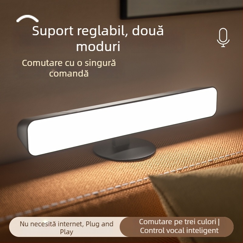 Lampă de veghe cu comandă vocală AI pentru dormitor și lectură, potrivită pentru copii și camere de cămin