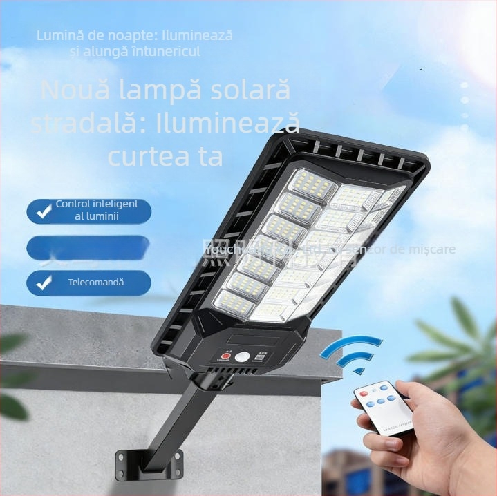 Lampa LED solară pentru stradă, exterior, impermeabilă, cu senzor de mișcare