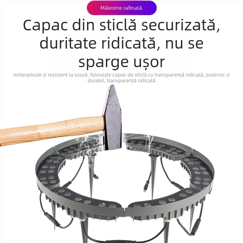 Lampă LED pentru copac, exterior – proiector de teren pentru grădină și peisaj, proiecție inelar multicoloră