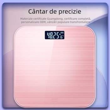 Cântar inteligent pentru uz casnic cu afișaj de temperatură, cântar corporal compact cu Bluetooth pentru casă, analiză grăsime și apă corporală