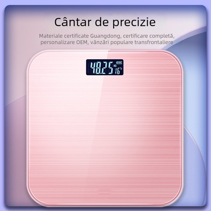 Cântar inteligent pentru uz casnic cu afișaj de temperatură, cântar corporal compact cu Bluetooth pentru casă, analiză grăsime și apă corporală