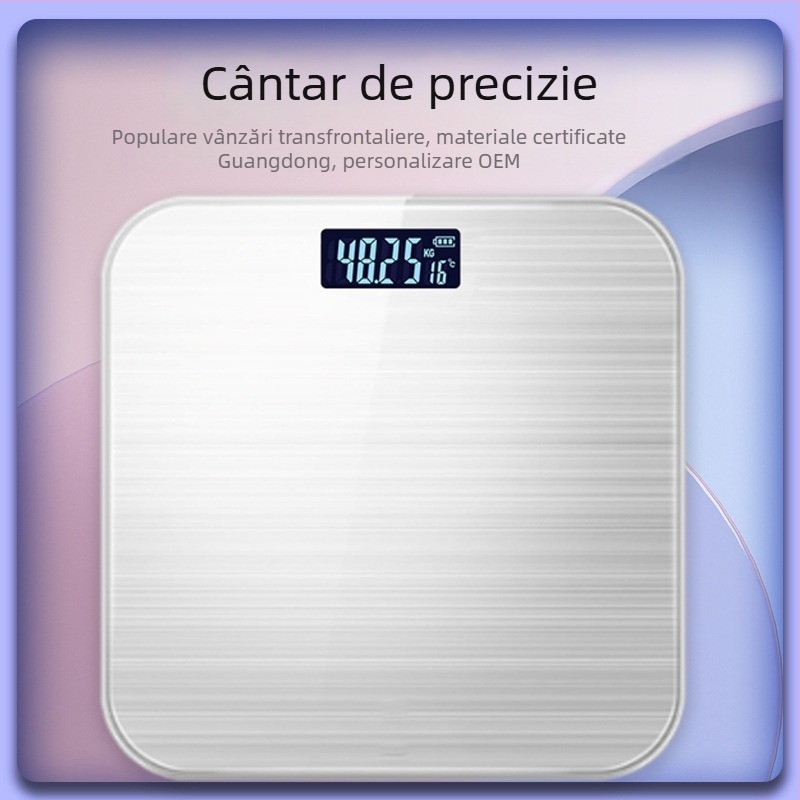 Cântar inteligent pentru uz casnic cu afișaj de temperatură, cântar corporal compact cu Bluetooth pentru casă, analiză grăsime și apă corporală