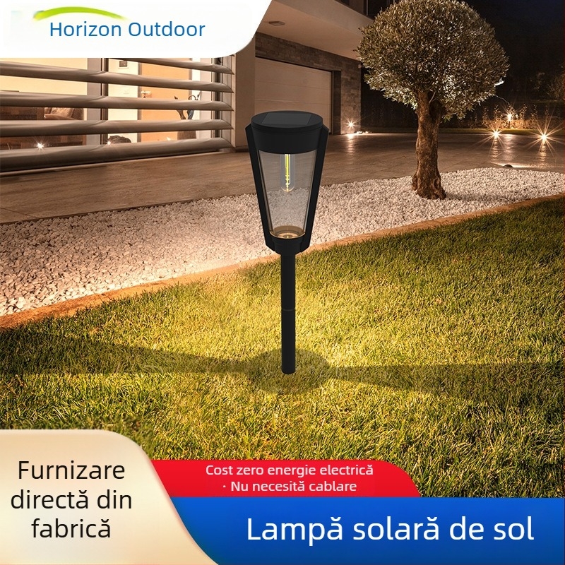Lumină solară pentru grădină și gazon, IP65 impermeabilă, cu control al iluminării, lampă de exterior pentru montaj în pământ