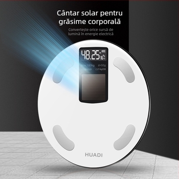 Huadi Szm005 Scală inteligentă pentru grăsimea corporală, cu Bluetooth, încărcare cu energie luminoasă, utilizare la domiciliu