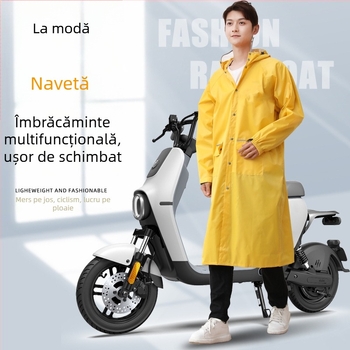 Pelerină lungă de ploaie pentru o singură persoană, unisex, pentru ciclism cu bicicletă sau scuter electric, aspect modern