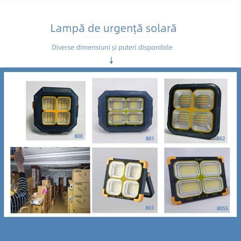 Xuanyou Proiector LED Solar pentru grădină și spații exterioare, iluminare de urgență și camping, IP66