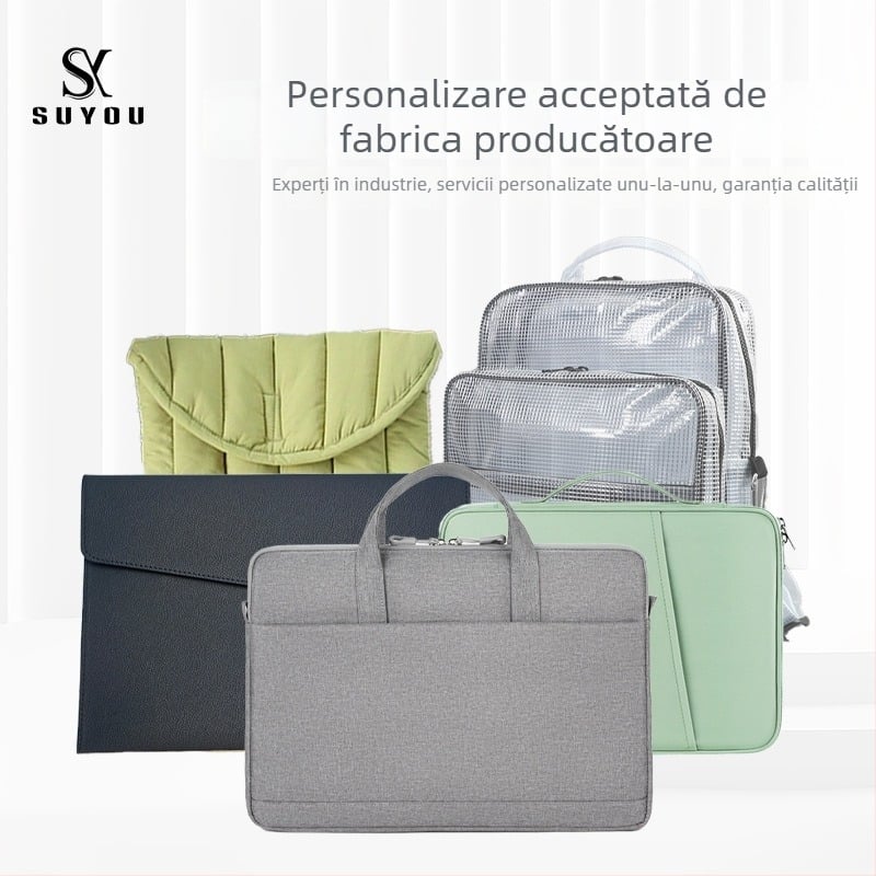 Geantă pentru laptop din nylon, rezistentă la abraziune, în stil coreean, cu mâner moale și fermoar, design personalizabil pentru călătorii de afaceri