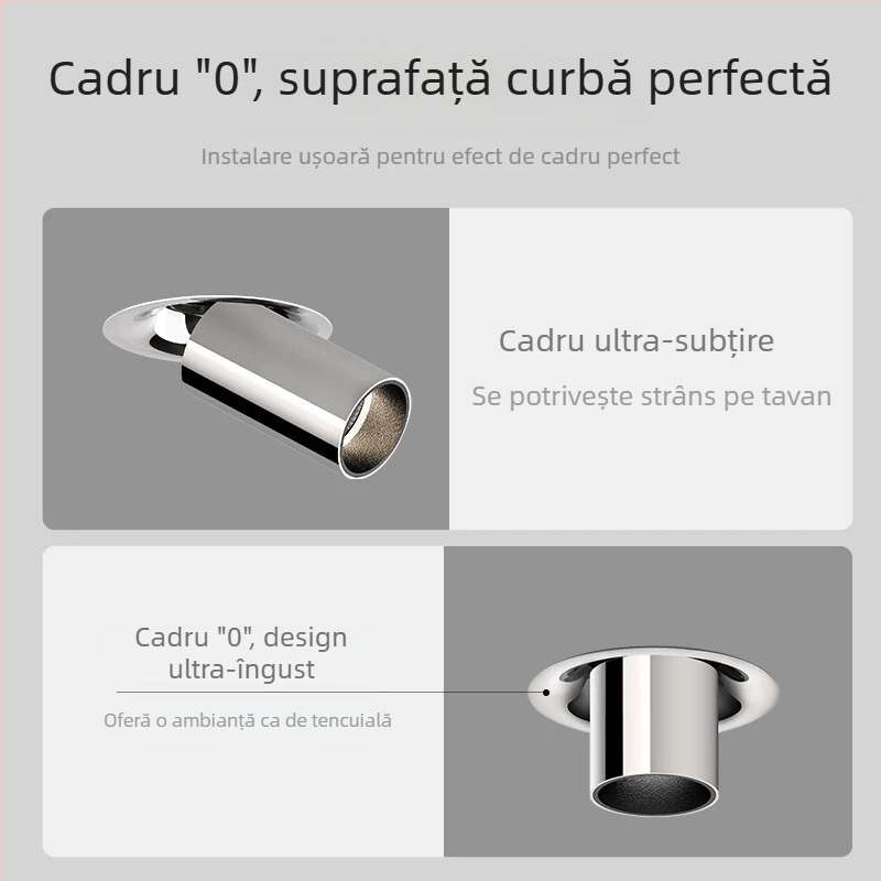 Spot încorporat inteligent 3500K, unghi reglabil, LED telescopic din oțel inoxidabil, placare electrogalvanică Bauhaus, lampă pliabilă