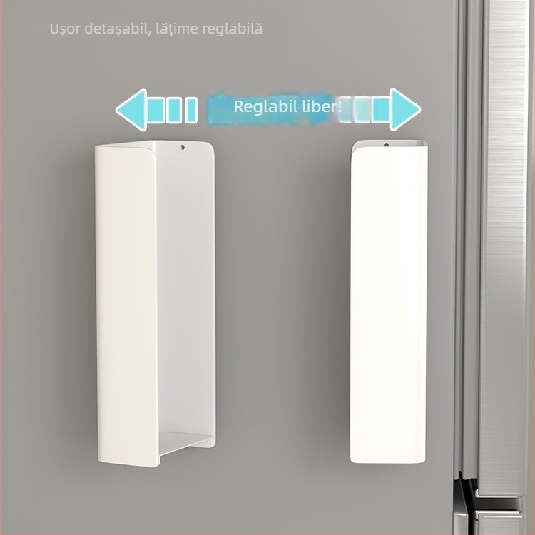 Cutie magnetică pentru șervete de hârtie, pe partea laterală a frigiderului, suport pentru hârtie de bucătărie și șervețele ude, montaj fără găuri