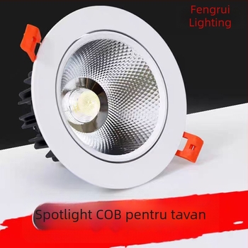 LED downlight încastrat cu COB, iluminare de tavan ascunsă, proiector Bullseye pentru living, uz casnic și comercial