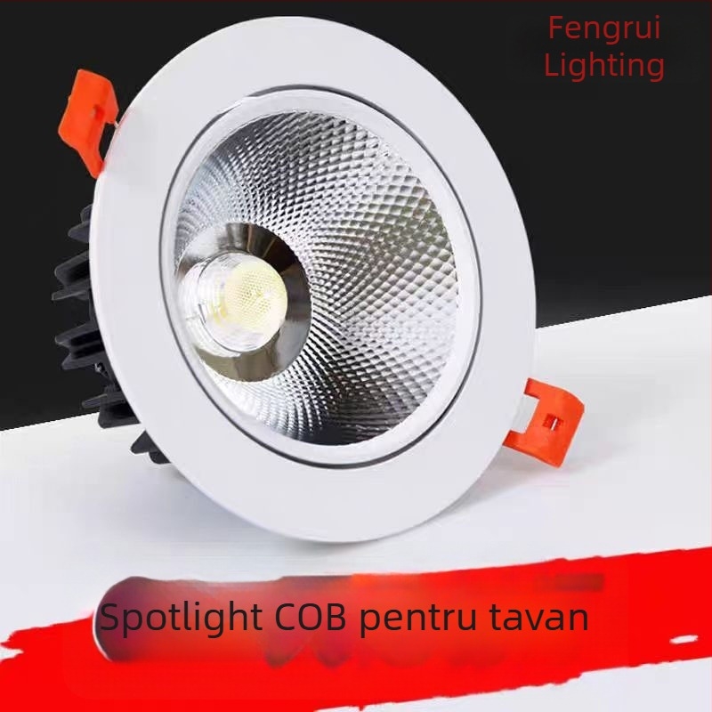 LED downlight încastrat cu COB, iluminare de tavan ascunsă, proiector Bullseye pentru living, uz casnic și comercial