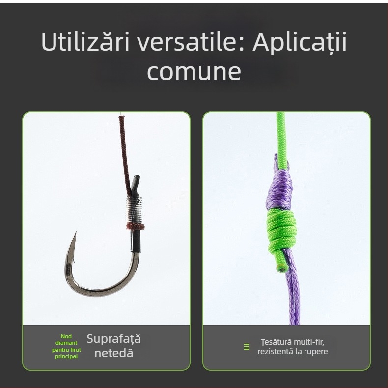 Set pentru vârful lansetei: șnur roșu, linie principală și linie auxiliară, cu protecție întărită și accesorii mici