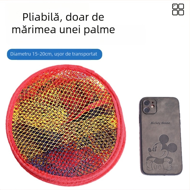 Protector colorat pentru pești, de mărime palmă, plasă pliabilă și portabilă, mini plasă de pescuit