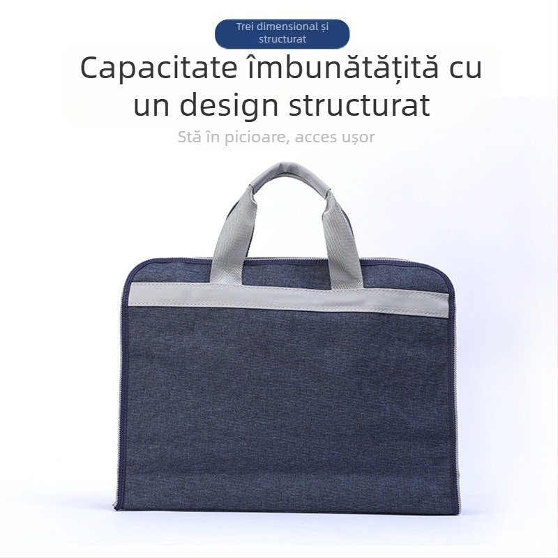 Geantă Oxford pentru conferințe cu compartiment pentru laptop, organizator de documente, geantă de birou casual