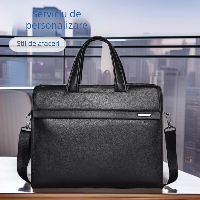 Geantă business din piele pentru bărbați, geantă pentru laptop cu curea crossbody