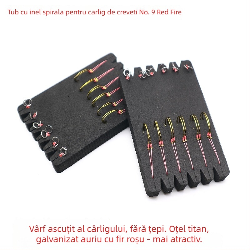 Set Cârlige creveți Nr. 9 cu inel echilibrat, cârlig fără barbă