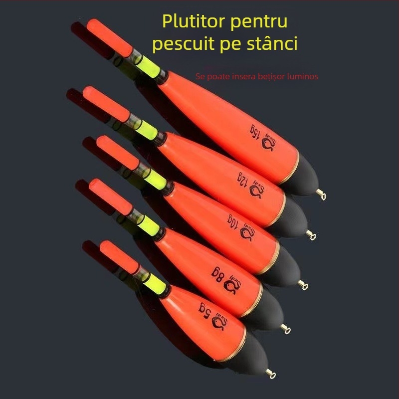 Plută luminoasă în formă de picătură pentru pescuit rock, aruncări lungi, plută glisantă pentru undiță marină