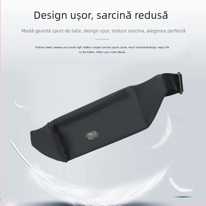 Geantă de talie pentru bărbați, elegantă și versatilă, din nailon, crossbody, pentru sport și călătorii, cu capacitate mare
