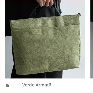 Geantă pentru laptop din hârtie DuPont, design de tip poștă, cu mâner, curea de umăr și crossbody, pentru bărbați, stil business casual, imprimare logo