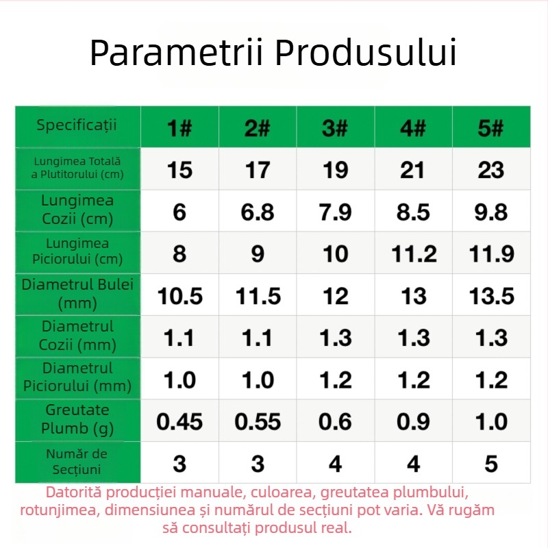 Yihu Plutitor cu bule pentru râuri — Turnat manual, înaltă sensibilitate, design îngroșat pentru apă puțină