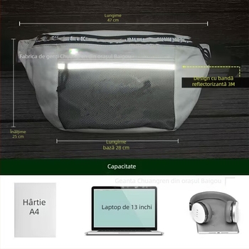 Geantă de bărbați din pânză, stil coreean, crossbody casual, compatibilă cu laptop de 9 inch