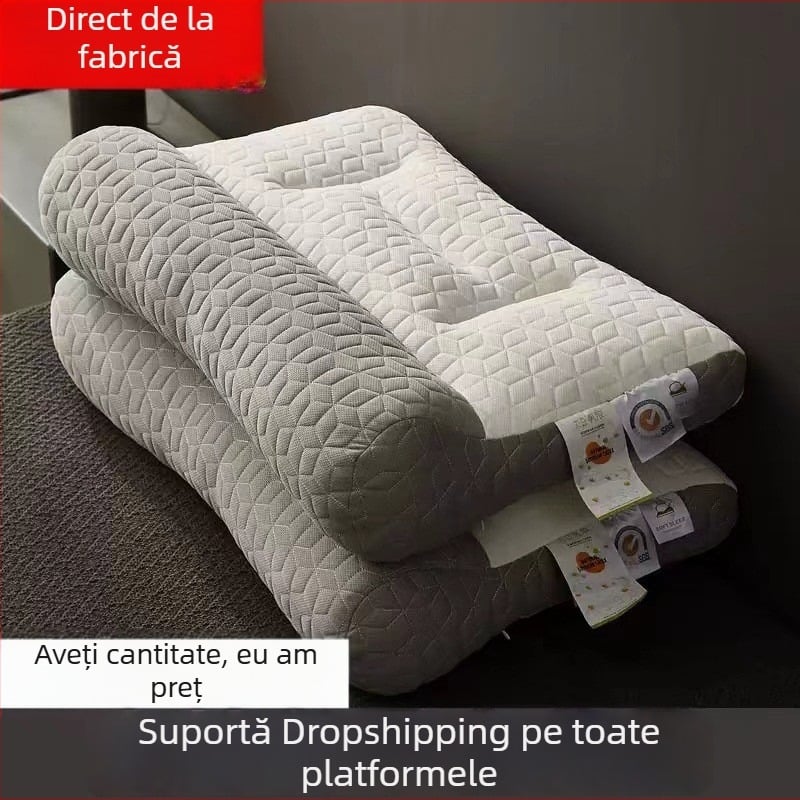 Pernă cervicală din latex cu tracțiune pentru suportul gâtului — pernă de dormit pentru o singură persoană, masaj și confort al gâtului
