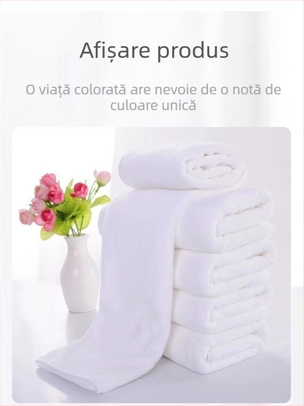 Prosoape de baie en gros pentru hotel, albe din bumbac, foarte absorbante și durabile, groase, pentru bărbați și femei, spa și saloane de înfrumusețare.