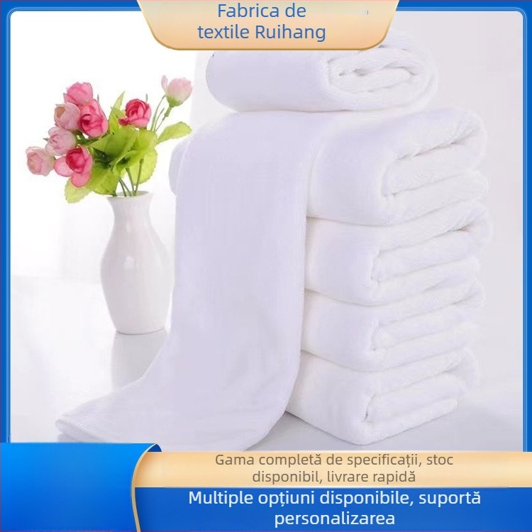 Prosoape de baie en gros pentru hotel, albe din bumbac, foarte absorbante și durabile, groase, pentru bărbați și femei, spa și saloane de înfrumusețare.