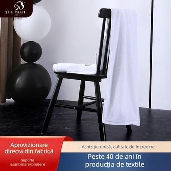Set prosoape din bumbac pentru hotel – alb pur, include prosop pentru față și prosop de baie