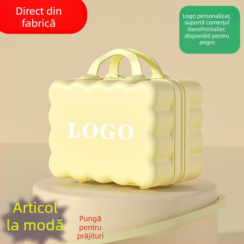 Geantă de cosmetică mini și valiză de 14 inch cu design floral – organizator de călătorie