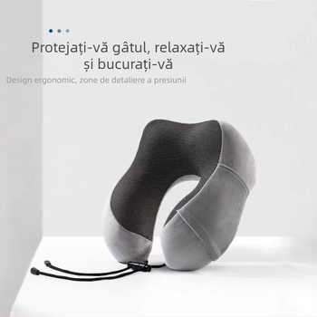Pernă de călătorie în formă de U, cu memory foam, pentru odihnă și sprijin cervical – Cadou pentru Anul Calului
