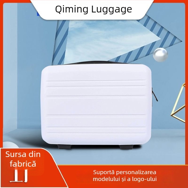 Geantă cosmetică portabilă de 14 inch cu logo personalizat, culoare solidă, cutie cadou de lux, ușoară pentru călătorii
