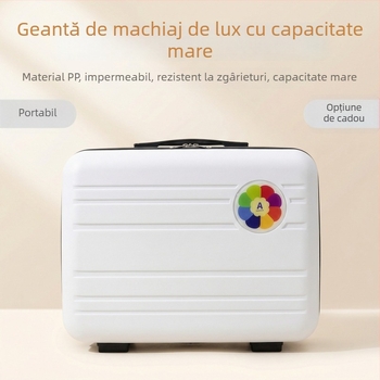 Trusă de machiaj în stil valiză de 14 inch, cu logo, cutie cadou portabilă pentru sărbători, geantă de machiaj pentru bagaj de mână