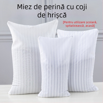 Pernă cu umplutură din hrișcă, husă interioară din satin alb, pentru o singură persoană
