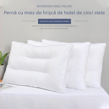 Perne cu hrișcă și husă din bumbac 100%, suport pentru gât, dreptunghiulară, moale și elastică