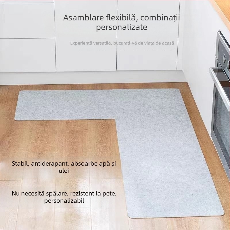 Covoraș de podea de bucătărie, de unică folosință, absoarbe apa și uleiul, anti-alunecare, nu necesită spălare, poate fi conectat pentru o suprafață mai mare, potrivit pentru intrarea în baie.