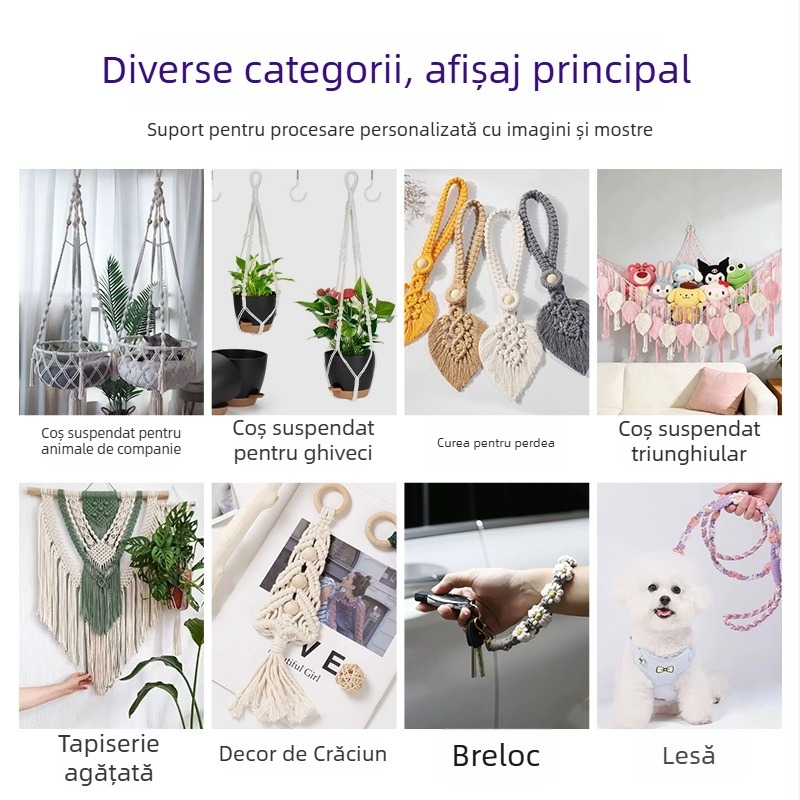 Goblen din sfoară de bumbac, stil boem european, țesut manual, decor pentru perete, DIY