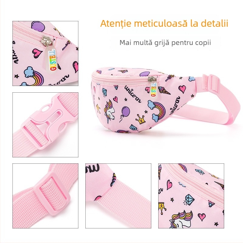 Geantă crossbody pentru copii cu unicorn – compactă, ușoară, spațioasă pentru călătorii
