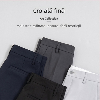 Pantaloni pentru bărbați, stil coreean, croială dreaptă, pentru primăvară-toamnă, casual, lungime 9/10, pentru tineri