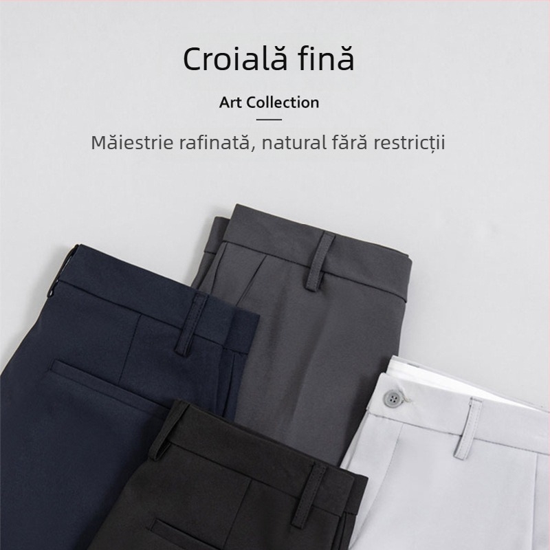 Pantaloni pentru bărbați, stil coreean, croială dreaptă, pentru primăvară-toamnă, casual, lungime 9/10, pentru tineri