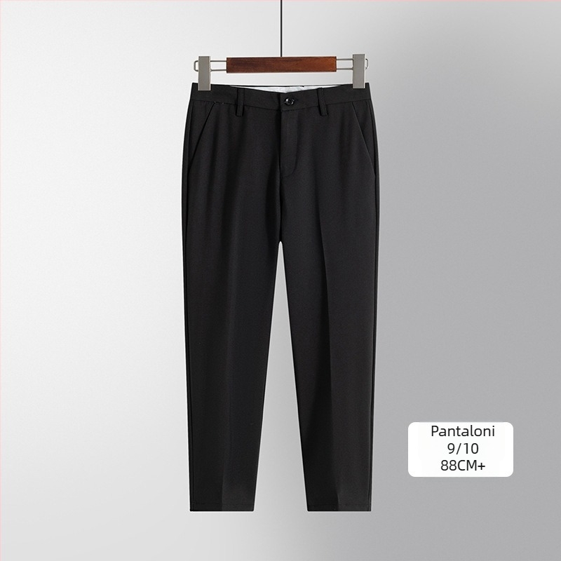 Pantaloni pentru bărbați, stil coreean, croială dreaptă, pentru primăvară-toamnă, casual, lungime 9/10, pentru tineri